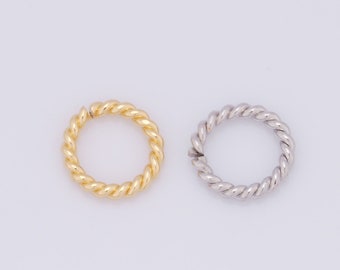 5 Pcs 18K Gold Filled Open Jump Rings,Silver Jump Rings,Gold Open Clasps,Twist Connectors for DIY Jewelry Making Findings Supply