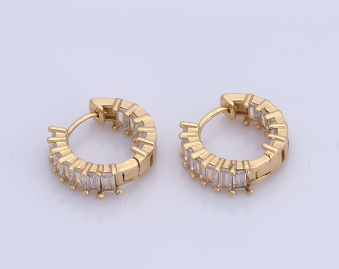 1 pair Gold Hoop Earrings,18K Gold Filled Huggie Hoop Earrings,Hoop Earrings,Hypoallergenic Huggie Hoop,Gift for Her