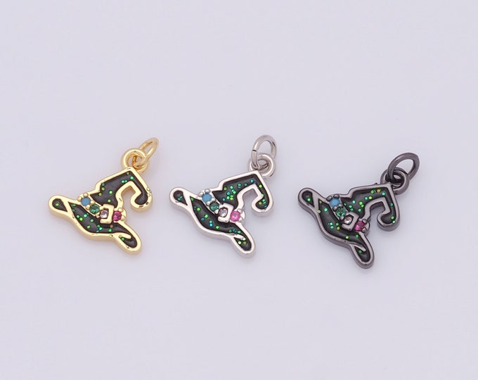 1 pcs Gold Witch Hat Pendant,18K Gold Filled Hat Charm,Witch Hat Charm DIY Bracelet Necklace Jewelry Making Findings Supply