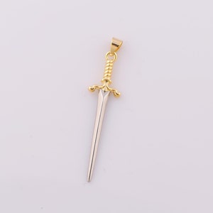 1 pcs Gold Sword Pendant,18K Gold Filled Sword Charm,Sword Charm DIY Bracelet Necklace Jewelry Making Findings Supply