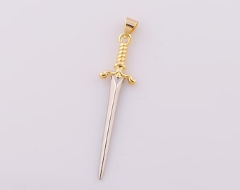 1 pcs Gold Sword Pendant,18K Gold Filled Sword Charm,Sword Charm DIY Bracelet Necklace Jewelry Making Findings Supply