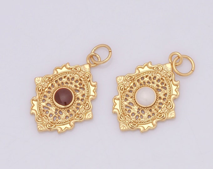 1 pcs Gold Oval Pendant,18K Gold Filled Oval Charm,Oval Charm DIY Bracelet Necklace Jewelry Making Findings Supply