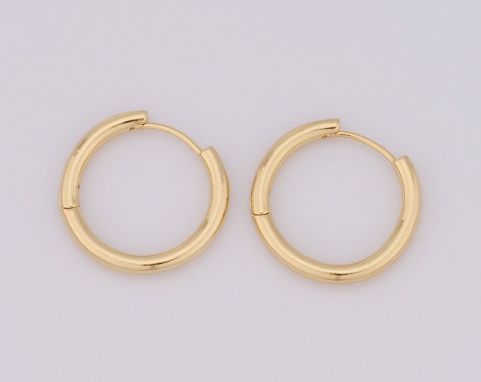 1 pair Gold Round Earrings,18K Gold Filled Huggie Hoop Earrings,Hoop Earrings,Hypoallergenic Huggie Hoop,Gift for Her