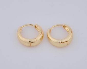 1 pair Gold Hoop Earrings,18K Gold Filled Huggie Hoop Earring ,Hoop Earrings,Hypoallergenic Huggie Hoop,Gift for Her