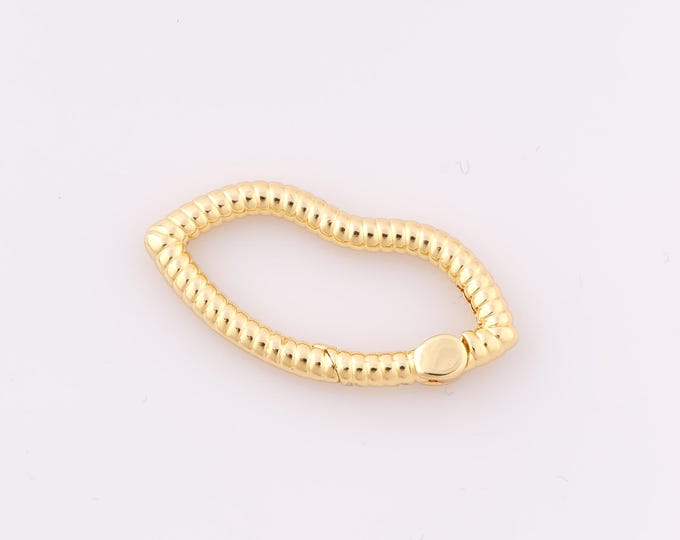 1 pcs Gold Push Door Clasp,18K Gold Filled Lips Clasp,Snap Clasp for DIY Bracelet Necklace Jewelry Making Findings Supply