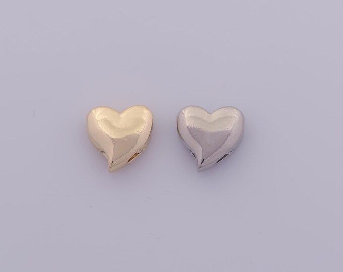18K Gold Filled Heart Spacer Beads,Love Beads,Heart Beads for DIY Jewelry Making Findings Supply