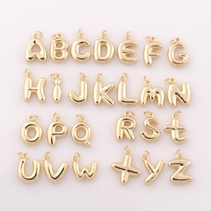 1 pcs Gold Letters Pendant,18K Gold Filled Initial Charm,Alphabet Charm DIY Bracelet Necklace Jewelry Making Findings Supply