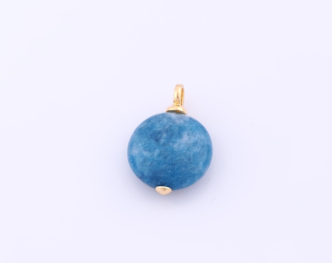 1 pcs Gold Energy Stone Pendant,18K Gold Filled Natural Stone Charm,Stone Charms DIY Bracelet Necklace Jewelry Making Findings Supply
