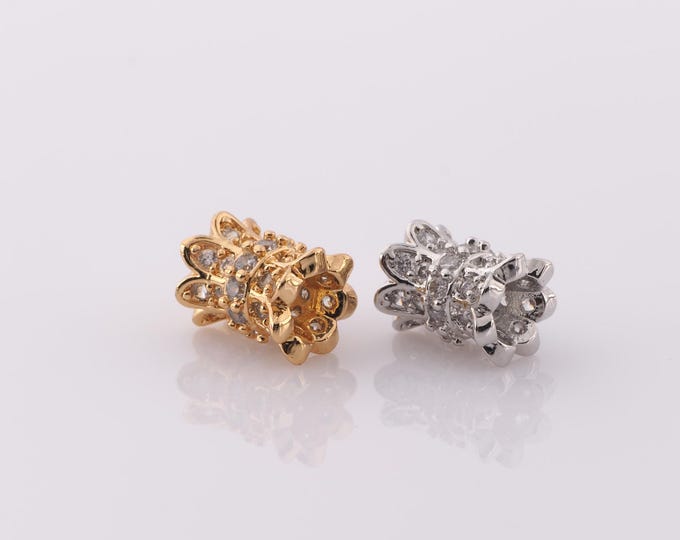 1 pcs 18K Gold Filled Round Tube Spacer Beads,Tube Beads,Round Beads for DIY Jewelry Making Findings Supply