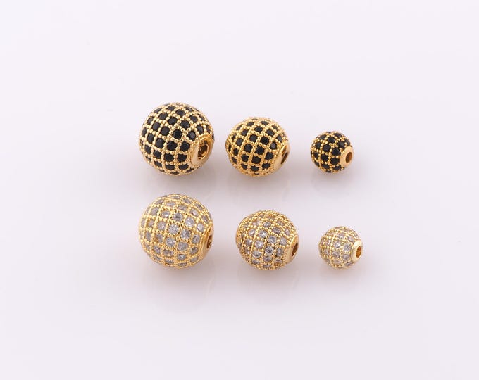 1 pcs 18K Gold Filled Round Spacer Beads,Ball Beads,Round Beads for DIY Jewelry Making Findings Supply