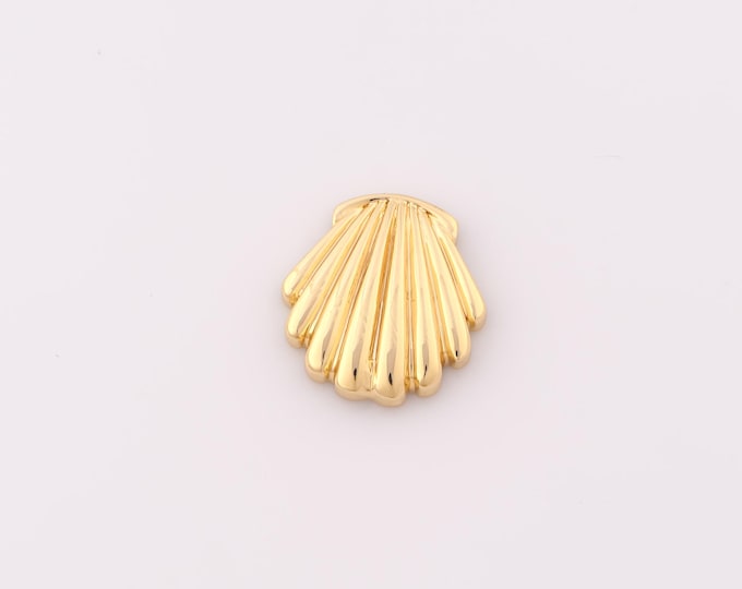 1 pcs Gold Shell Pendant,18K Gold Filled Oyster Charm,Shell Charms DIY Bracelet Necklace Jewelry Making Findings Supply