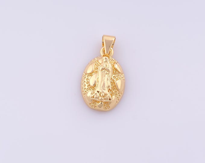1 pcs Gold Virgin Mary Pendant,18K Gold Filled Religious Charm,Catholic Charms DIY Bracelet Necklace Jewelry Making Findings Supply