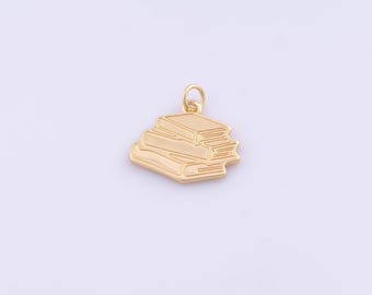 1 pcs Gold Book Pendant,18K Gold Filled Book Charm,Book Charms DIY Bracelet Necklace Jewelry Making Findings Supply