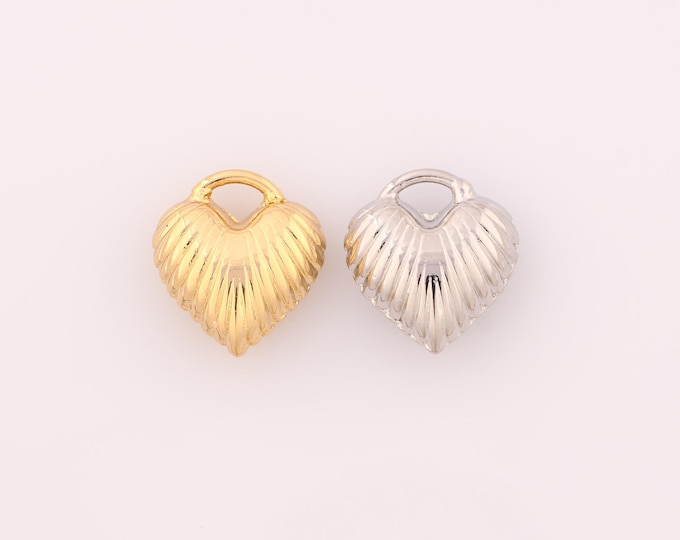 1 pcs Gold Puffed Heart Pendant,18K Gold Filled Puffed Heart Charm,Puffed Heart Charms DIY Bracelet Necklace Jewelry Making Findings Supply
