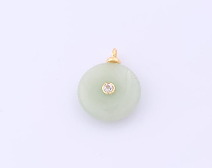 1 pcs Gold Energy Stone Pendant,18K Gold Filled Natural Stone Charm,Stone Charms DIY Bracelet Necklace Jewelry Making Findings Supply