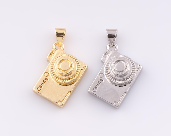 1 pcs Gold Camera Pendant,18K Gold Filled Minimalist Charm,Camera Charms,DIY Bracelet Necklace Jewelry Making Findings Supply