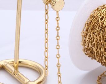 1 Meter Gold Rolo Chain, 18K Gold Filled Semi Finished Chain, Specialty Chains, DIY Jewelry Making Supplies