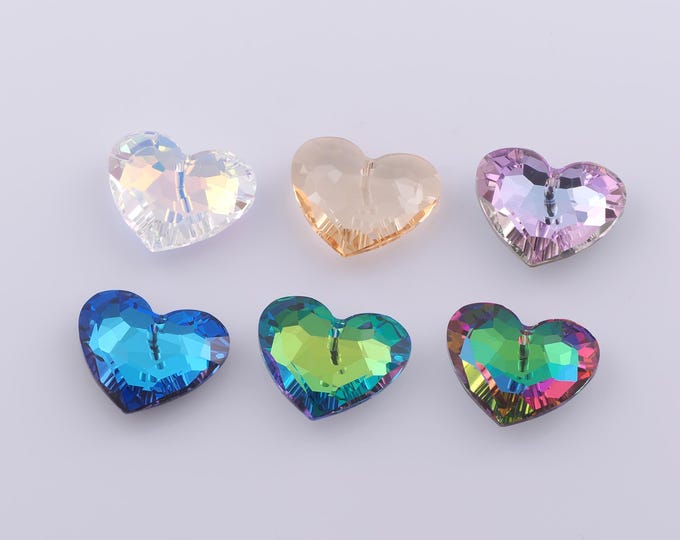 1 pcs Heart Crystal Pendant,Crystal AB Charms,Austrian Crystal,Made in Austria DIY Bracelet Necklace Jewelry Making Findings Supply