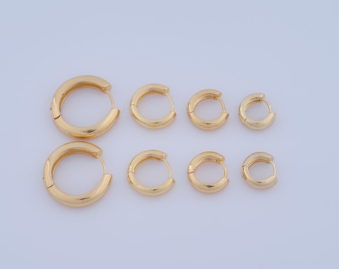 1 pair Gold Hoop Earrings,18K Gold Filled Huggie Hoop Earring ,Hoop Earrings,Hypoallergenic Huggie Hoop,Gift for Her