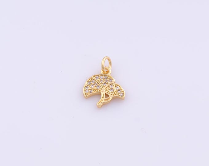 1 pcs Gold CZ Mushroom Pendant,18K Gold Filled Mushroom Charm,Mushroom Charms DIY Bracelet Necklace Jewelry Making Findings Supply