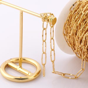 1 Meter Gold Büroklammer Kette, 18K Gold Filled halb fertige Kette, Spezialität Ketten, DIY Schmuckherstellung Zubehör