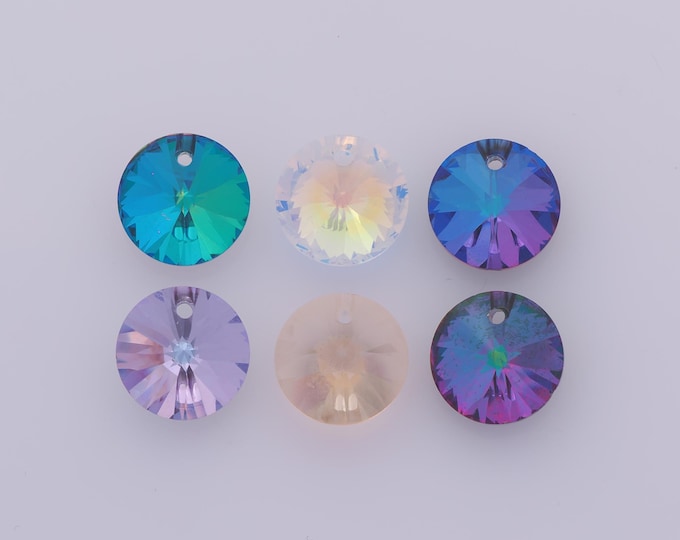 1 pcs Rivoli Crystal Pendant,Crystal AB Charms,Austrian Crystal,Made in Austria DIY Bracelet Necklace Jewelry Making Findings Supply
