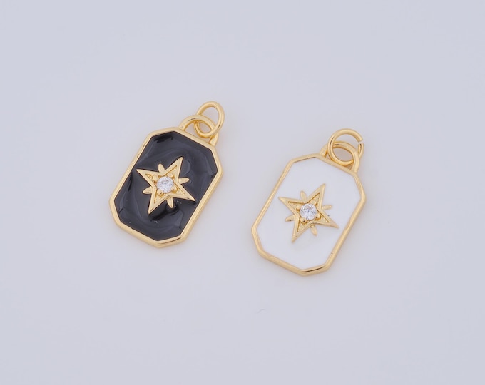 1 pcs Gold CZ North Star Pendant,18K Gold Filled Polaris Charm,Star Charm DIY Bracelet Necklace Jewelry Making Findings Supply