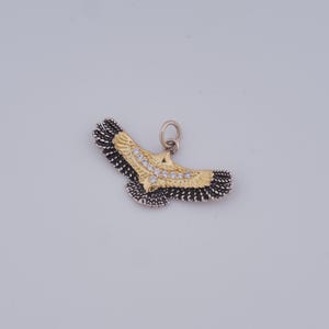 1 pcs Gold CZ Eagle Pendant,18K Gold Filled Eagle Charm,Eagle Charm DIY Bracelet Necklace Jewelry Making Findings Supply