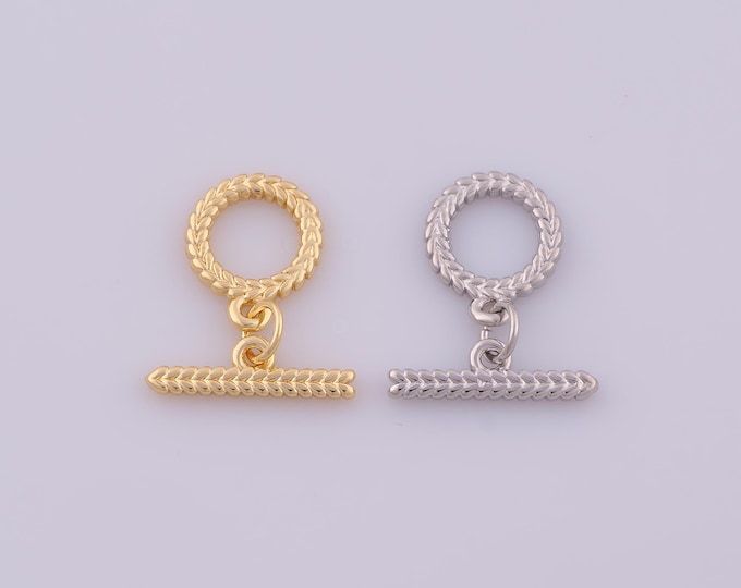 Gold OT Clasp,18K Gold Filled Round Toggle Clasp,OT Clasp for DIY Bracelet Necklace Jewelry Making Findings Supply
