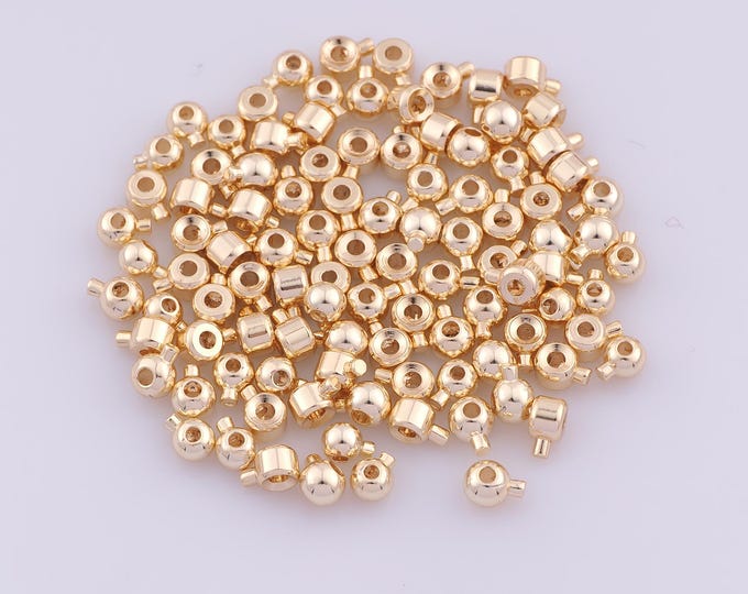 50 pcs 14K Gold Filled Positioning Spacer Beads,Stopper Beads,Positioning Beads for DIY Jewelry Making Findings Supply