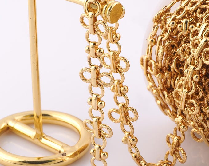 1 Meter Gold Figure 8 Chain, 18K Gold Filled Semi Finished Chain, Specialty Chains, DIY Jewelry Making Supplies