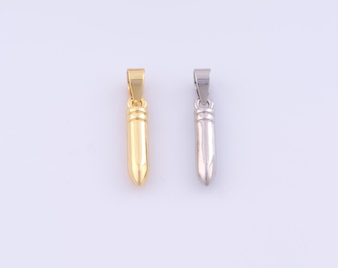 1 pcs Gold Bullet Pendant,18K Gold Filled Bullet Charm,Bullet Charms DIY Bracelet Necklace Jewelry Making Findings Supply