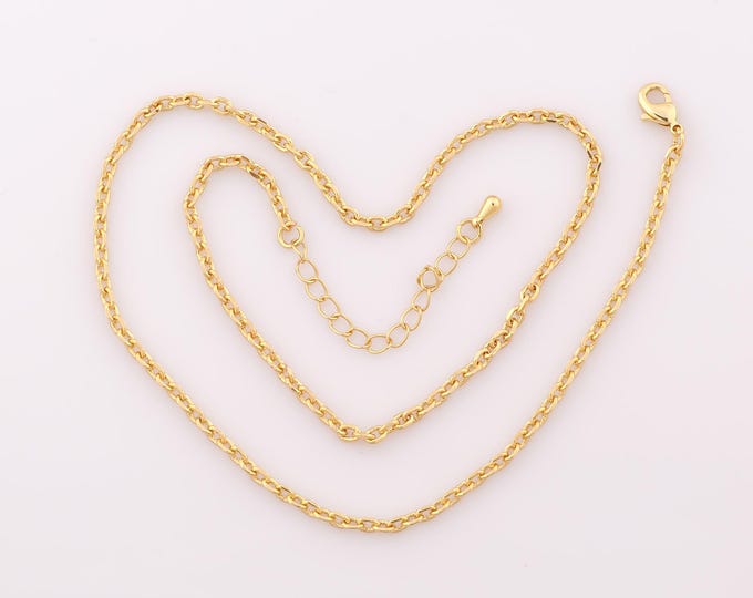 1 Str Gold Rolo Necklace,18K Gold Filled Chain Necklace,Adjustable Necklace,Gift for Her