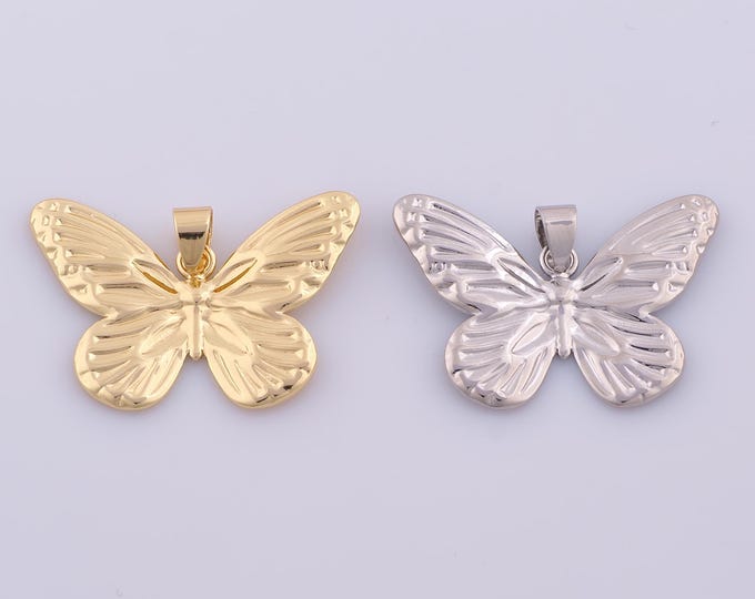 1 pcs Gold Butterfly Pendant,18K Gold Filled Insect Charm,Butterfly Charms DIY Bracelet Necklace Jewelry Making Findings Supply