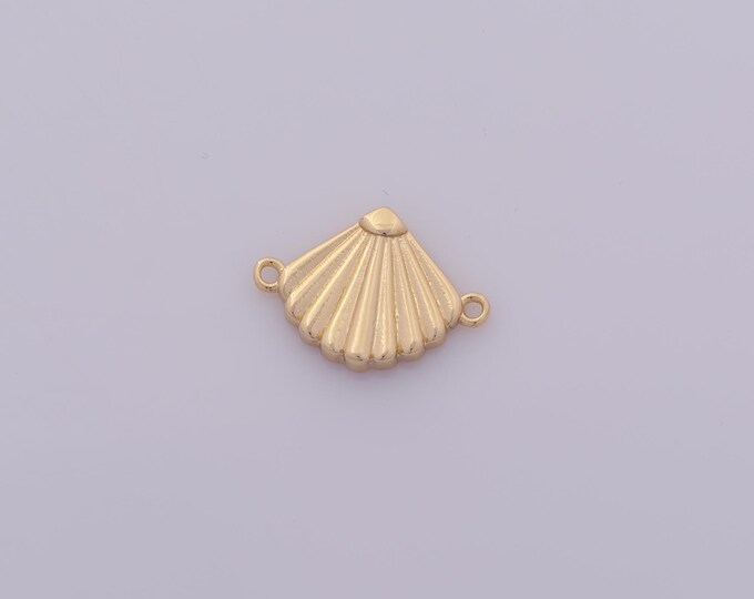 1 pcs Gold Shell Connectors,18K Gold Filled Oyster Connector,Shell Connector DIY Bracelet Necklace Jewelry Making Findings Supply