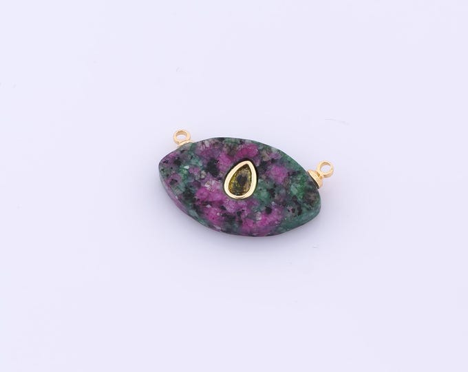 1 pcs Gold Energy Stone Pendant,18K Gold Filled Natural Stone Charm,Stone Charms DIY Bracelet Necklace Jewelry Making Findings Supply