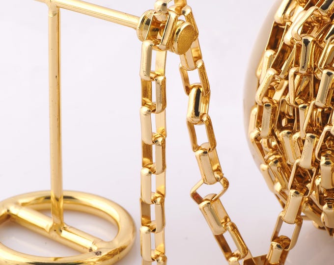1 Meter Gold Rolo Chain, 18K Gold Filled Semi Finished Chain, Specialty Chains, DIY Jewelry Making Supplies