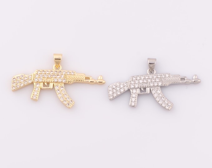 1 pcs Gold CZ Weapon Pendant,18K Gold Filled Weapon Charm,Weapon Charm DIY Bracelet Necklace Jewelry Making Findings Supply