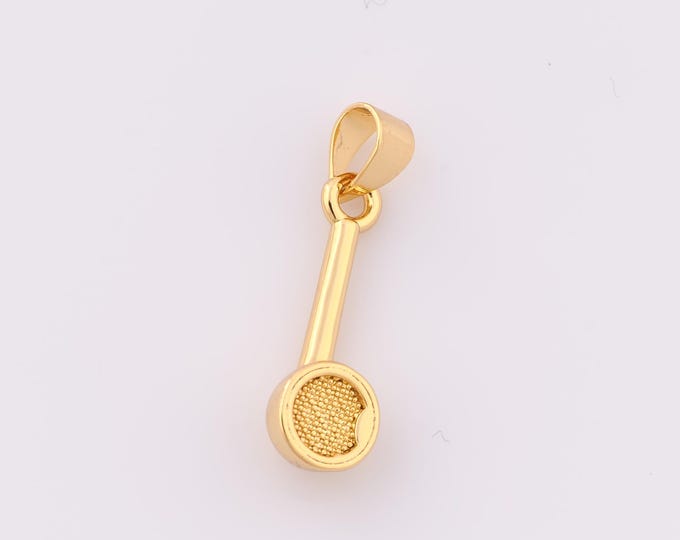 1 pcs Gold Pipe Pendant,18K Gold Filled Pipe Charm,Pipe Charm DIY Bracelet Necklace Jewelry Making Findings Supply