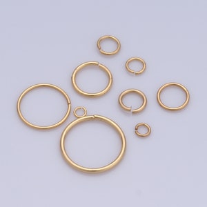100 pcs 18K Gold Filled Open Jump Rings,Silver Jump Rings,Rose Gold Jump Rings,Black Jump Rings for DIY Jewelry Making Findings Supply
