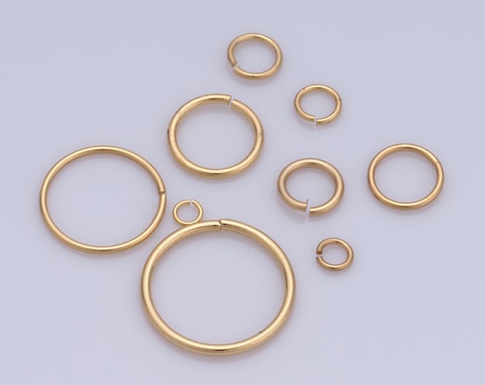 100 pcs 18K Gold Filled Open Jump Rings,Silver Jump Rings,Rose Gold Jump Rings,Black Jump Rings for DIY Jewelry Making Findings Supply