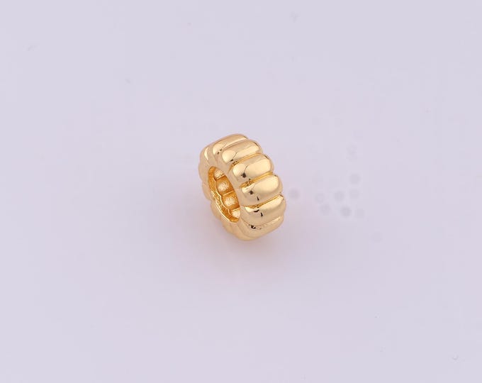 1 pcs 18K Gold Filled Round Spacer Beads,Large Hole Beads,Tube Beads for DIY Jewelry Making Findings Supply