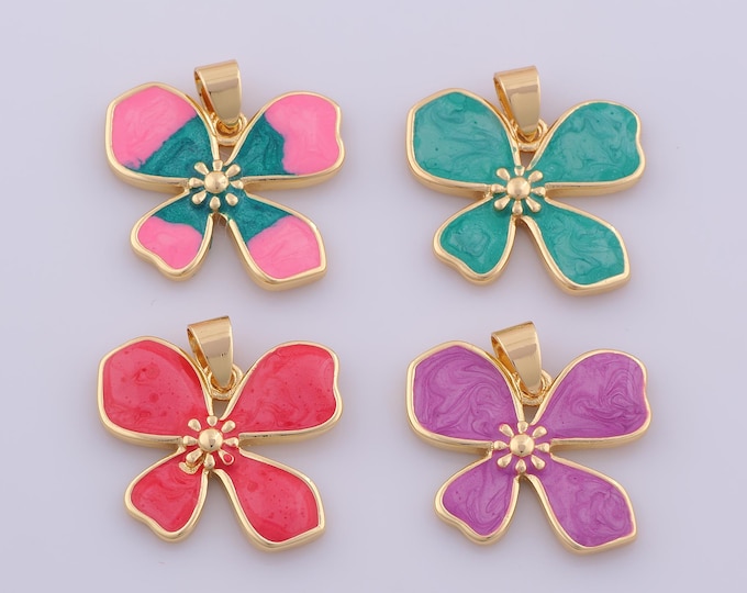 1 pcs Gold Enamel Windmill Pendant,18K Gold Filled Windmill Charm,Windmill Charms DIY Bracelet Necklace Jewelry Making Findings Supply
