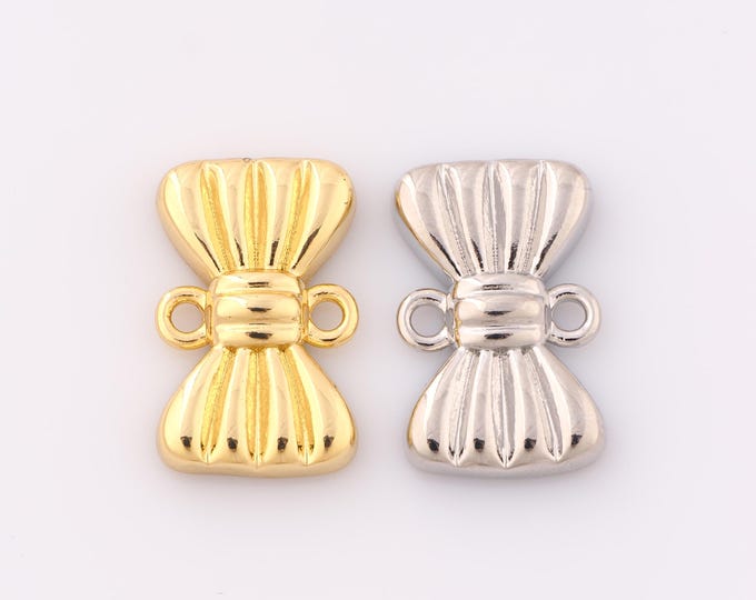 1 pcs Gold Bow Connector,18K Gold Filled Bow Connector,Bow Connector DIY Bracelet Necklace Jewelry Making Findings Supply