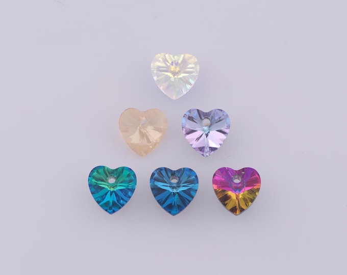1 pcs Heart Crystal Pendant,Crystal AB Charms,Austrian Crystal,Made in Austria DIY Bracelet Necklace Jewelry Making Findings Supply