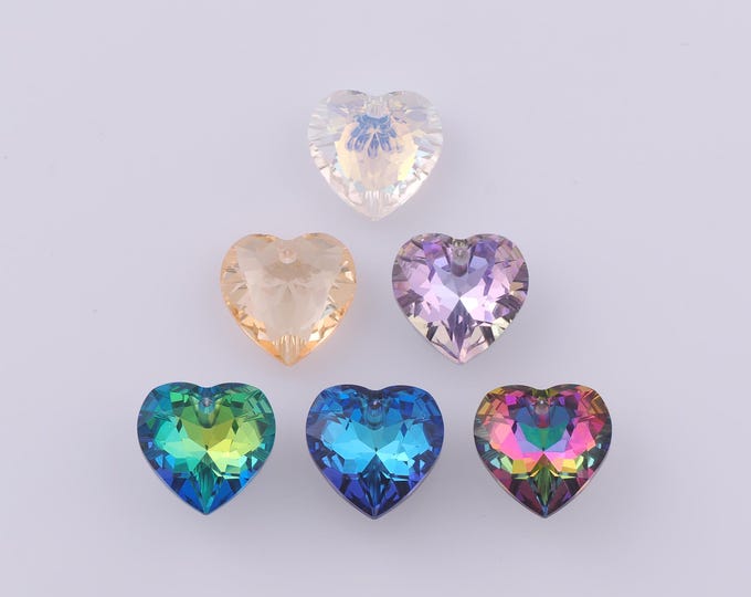 1 pcs Heart Crystal Pendant,Crystal AB Charms,Austrian Crystal,Made in Austria DIY Bracelet Necklace Jewelry Making Findings Supply