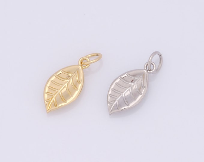 1 pcs Gold Leaf Pendant,18K Gold Filled Leaf Charm,Leaf Charms DIY Bracelet Necklace Jewelry Making Findings Supply