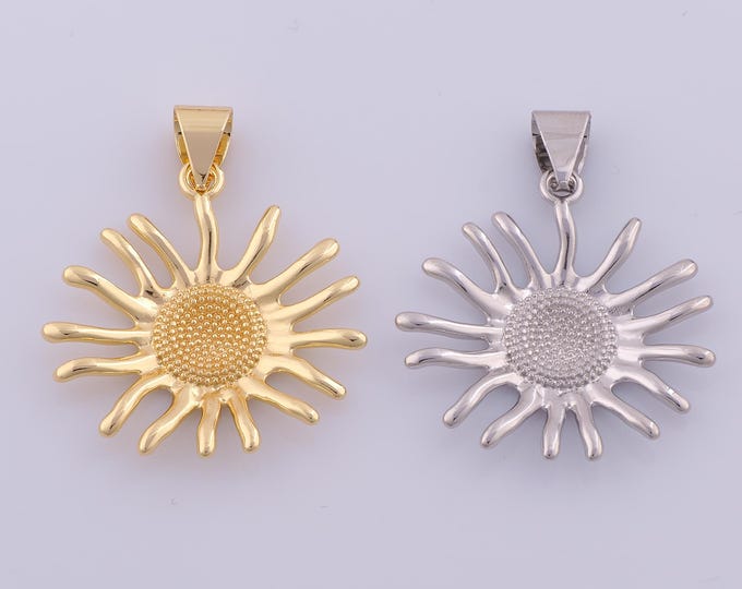 1 pcs Gold Sun Pendant,18K Gold Filled Celestial Charm,Sunburst Charms DIY Bracelet Necklace Jewelry Making Findings Supply