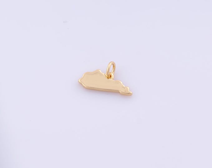 1 pcs Gold Kentucky Map Pendant,18K Gold Filled Map Charm,Kentucky Charms DIY Bracelet Necklace Jewelry Making Findings Supply
