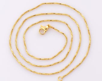 1 Str Gold Omega Necklace, 18K Gold Filled Chain Necklace, Adjustable Necklace, Gift for Her